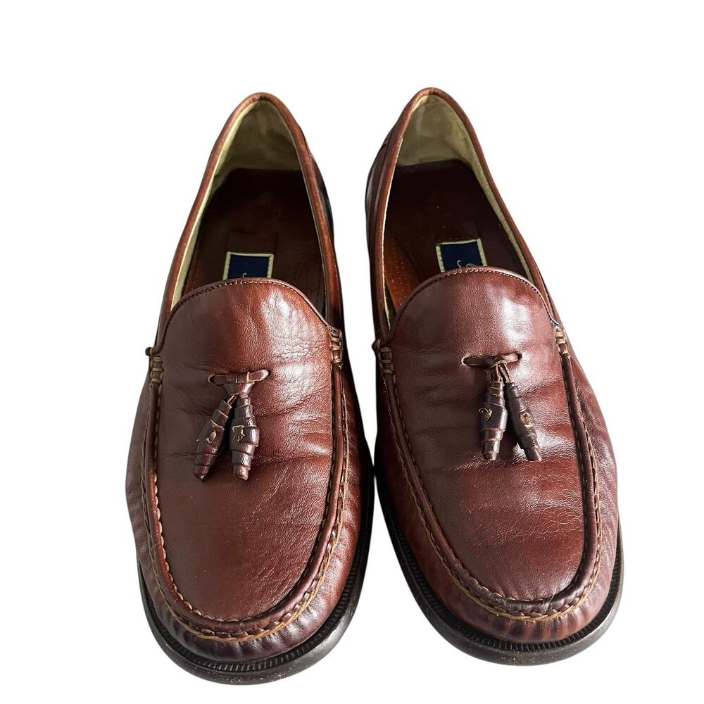 Bragano Tassel Leather Dress Loafers Men's Size 8.5 M Brown Crafted in Italy